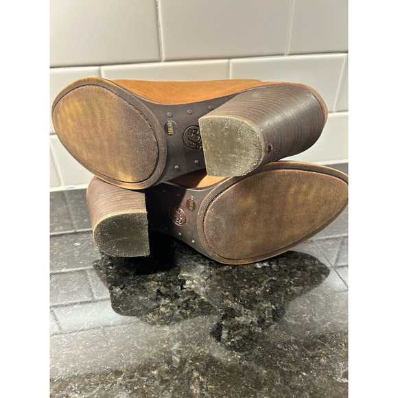Lucky Brand Women's Leather Block Heel Ankle Booties Boots Brown Size 10M - Picture 10 of 13